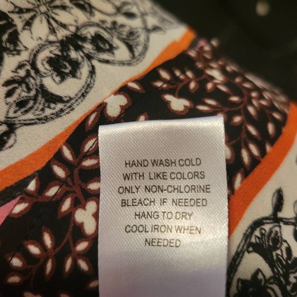 DR2 Daniel Rainn Women's Black White Pink Floral Peasant Boho Blouse Size L - Picture 4 of 5